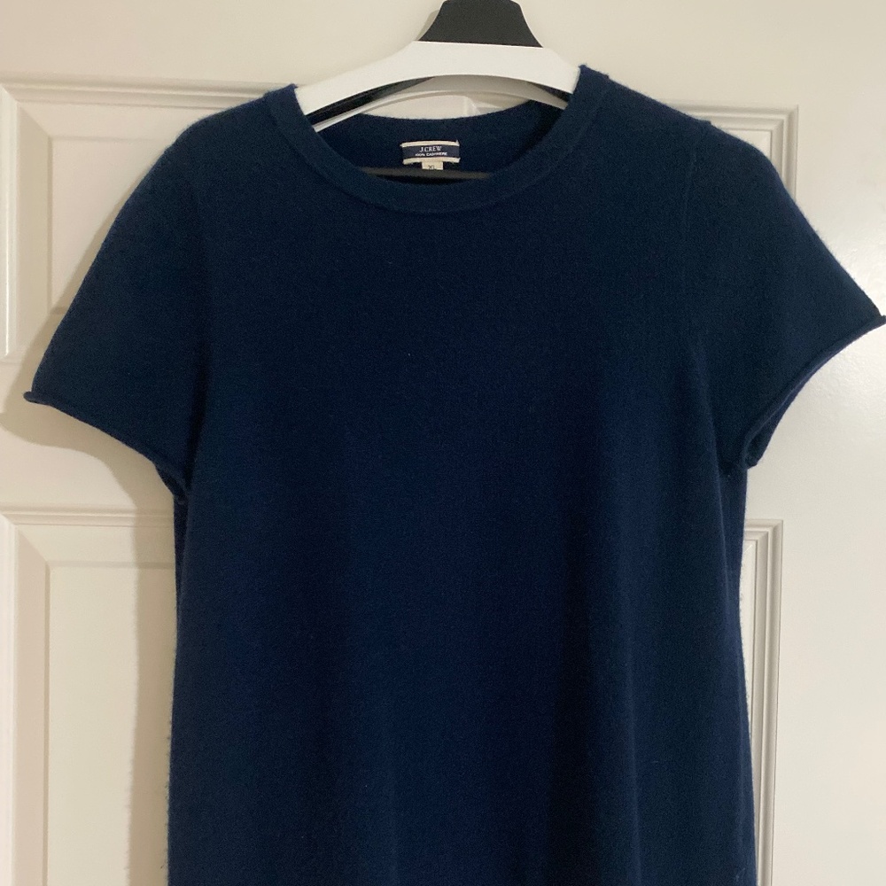J.crew short sleeve cashmere sweater woman’s (Navy)
